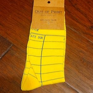 Out of Print Library Card socks new